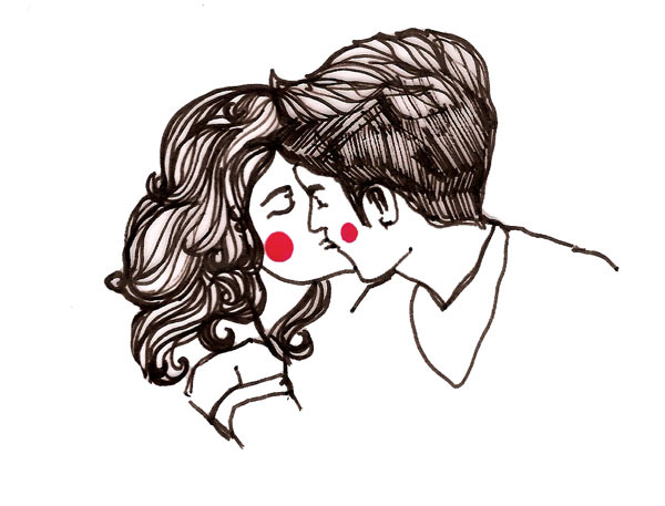 couple kissing drawing. Couple Kissing